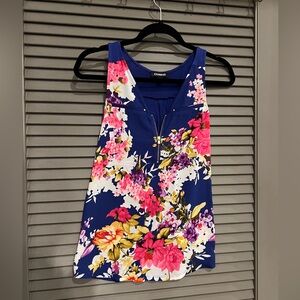 Express Blue Pink Sleeveless Tank Top